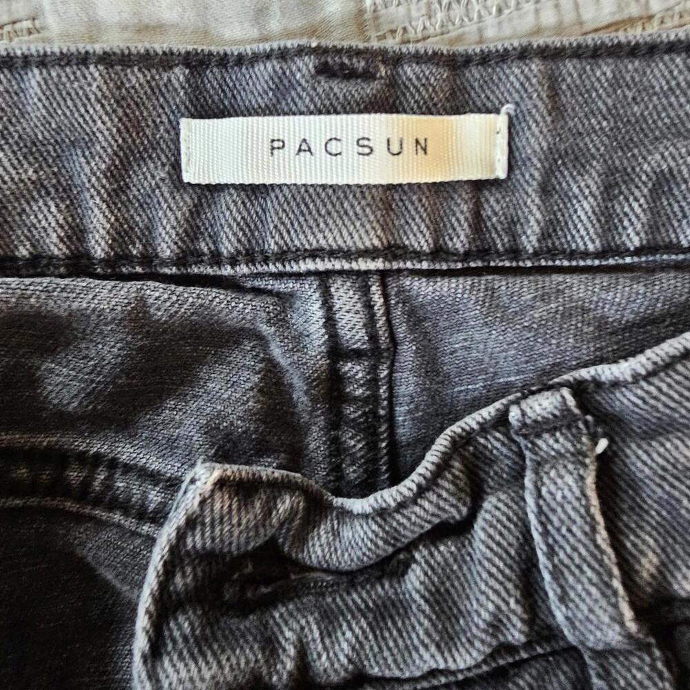 PacSun Distressed Black Denim Jeans Size 25 - Picture 4 of 5